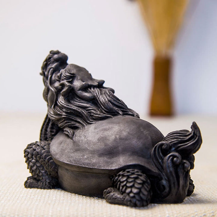 Estatua de Resina Hecha a Mano de Tortuga Dragón con Polvo de Hierro Oxidado para Decoración del Hogar Buddha Stones