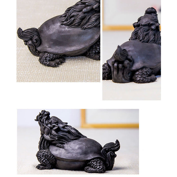 Estatua de Resina Hecha a Mano de Tortuga Dragón con Polvo de Hierro Oxidado para Decoración del Hogar Buddha Stones