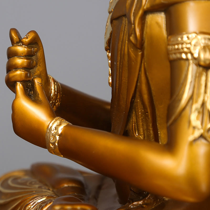 Figura de Buda Tathagata de piedra de Buda Estatua de serenidad de cobre Decoración para el hogar