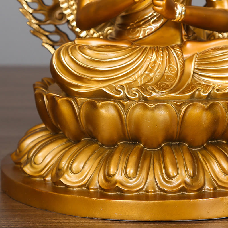 Figura de Buda Tathagata de piedra de Buda Estatua de serenidad de cobre Decoración para el hogar