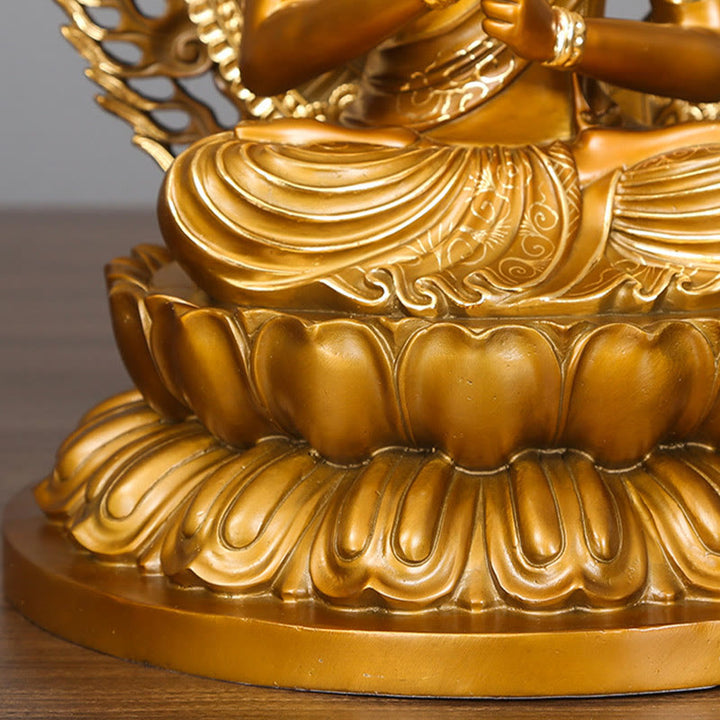 Figura de Buda Tathagata de piedra de Buda Estatua de serenidad de cobre Decoración para el hogar