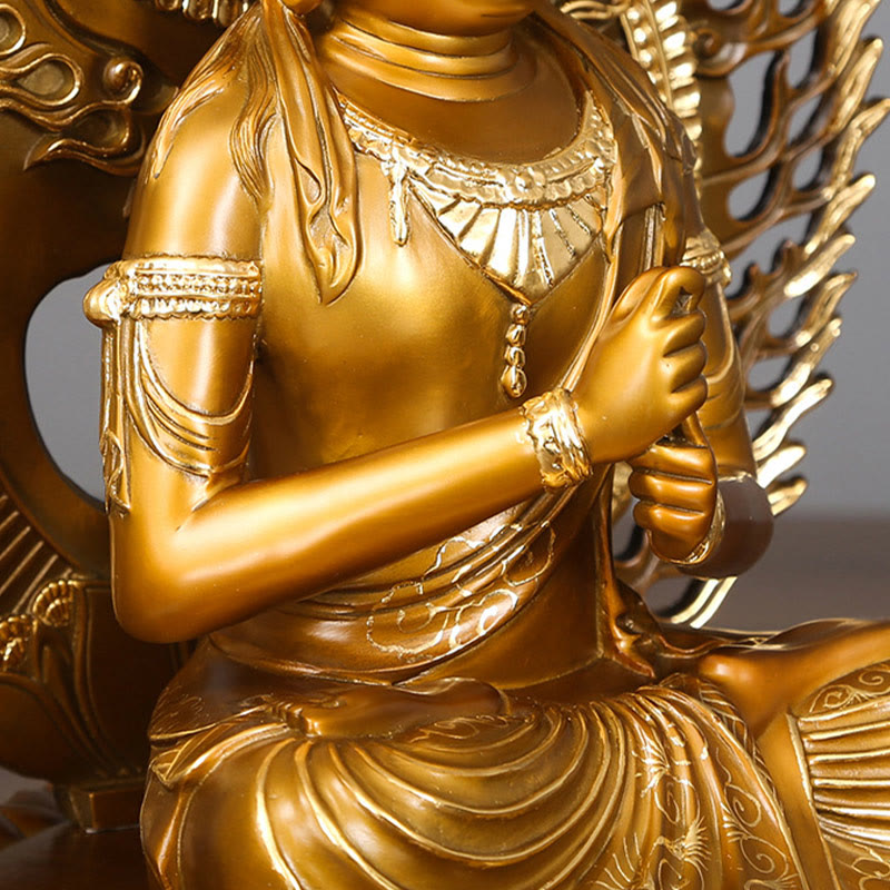 Figura de Buda Tathagata de piedra de Buda Estatua de serenidad de cobre Decoración para el hogar