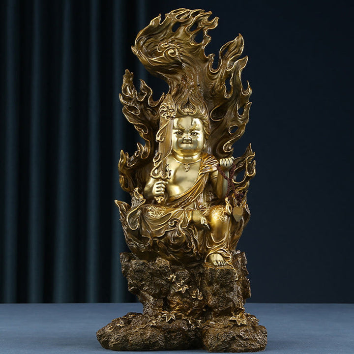 Buddha Stones Acalanatha Figura de Buda Estatua de Cobre Serenidad Decoración para Ofrenda en el Hogar