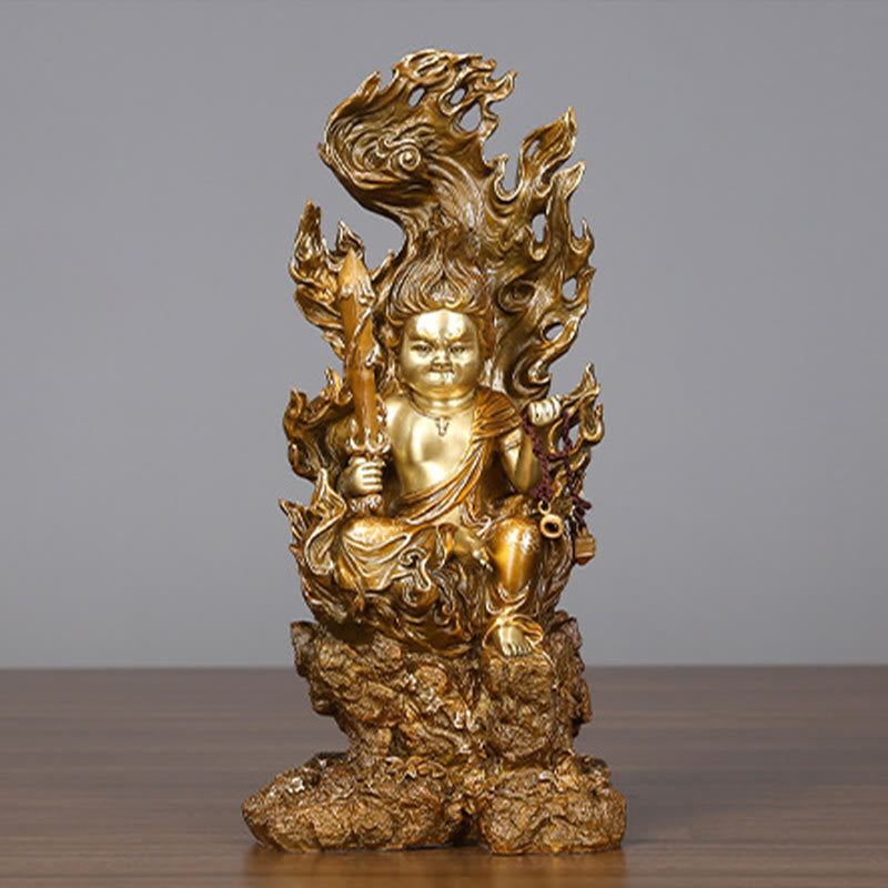 Buddha Stones Acalanatha Figura de Buda Estatua de Cobre Serenidad Decoración para Ofrenda en el Hogar