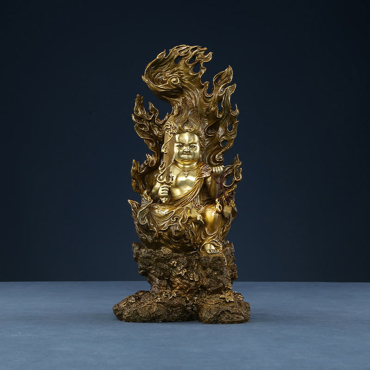 Buddha Stones Acalanatha Figura de Buda Estatua de Cobre Serenidad Decoración para Ofrenda en el Hogar
