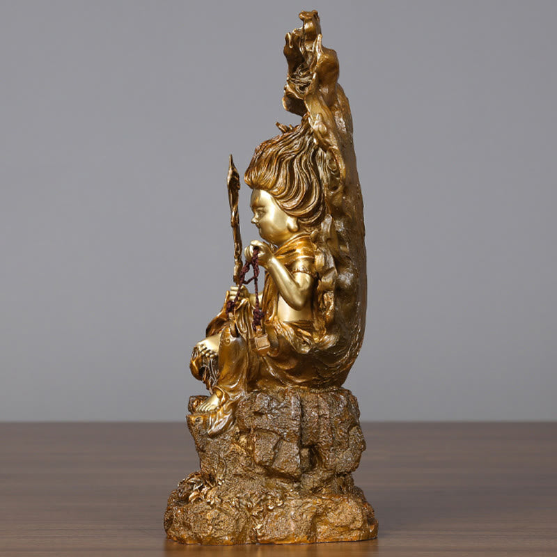 Buddha Stones Acalanatha Figura de Buda Estatua de Cobre Serenidad Decoración para Ofrenda en el Hogar