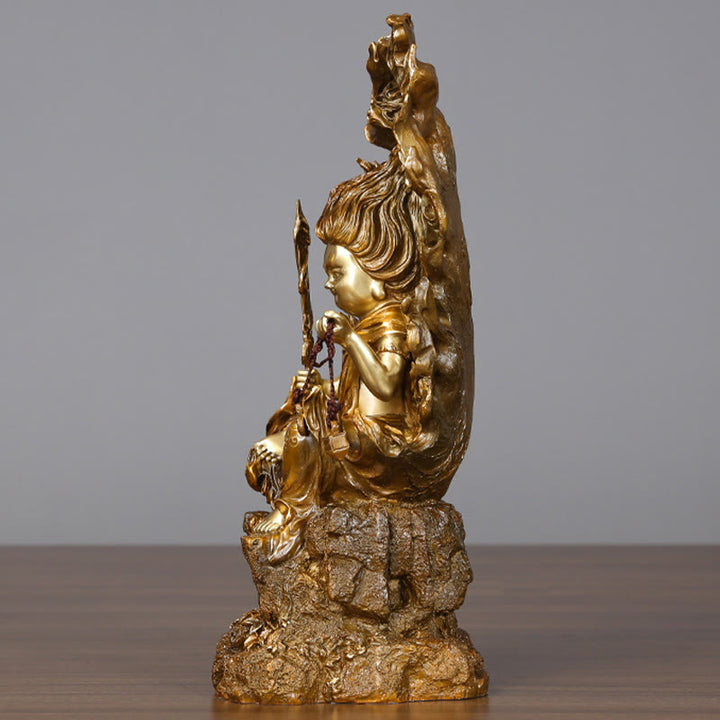 Buddha Stones Acalanatha Figura de Buda Estatua de Cobre Serenidad Decoración para Ofrenda en el Hogar