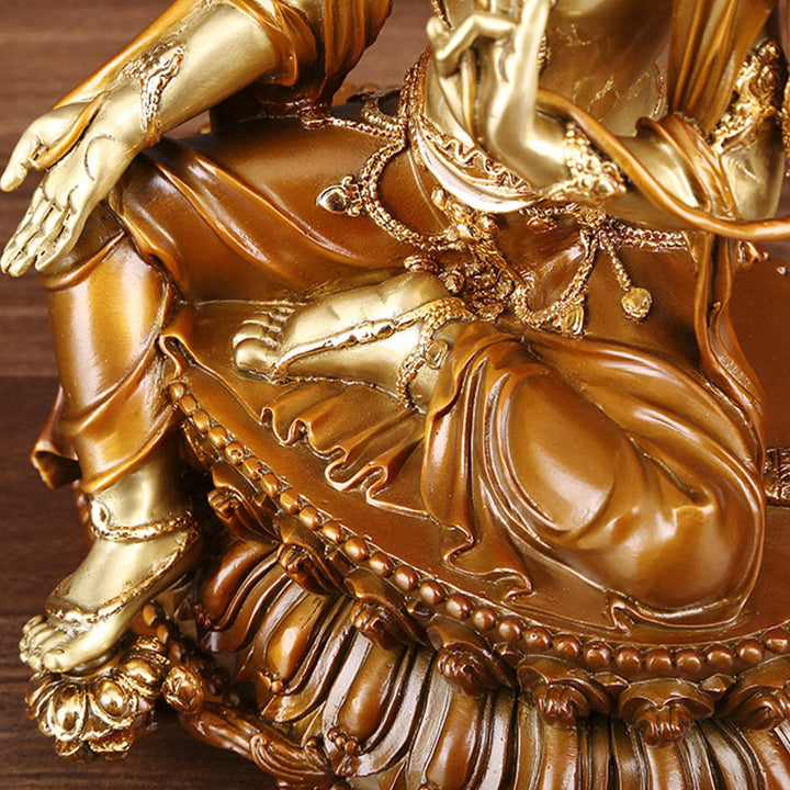 Estatuilla de Tara Verde Bodhisattva de Buddha Stones Protección Decoración de Estatua de Latón y Cobre para el Hogar - image 9