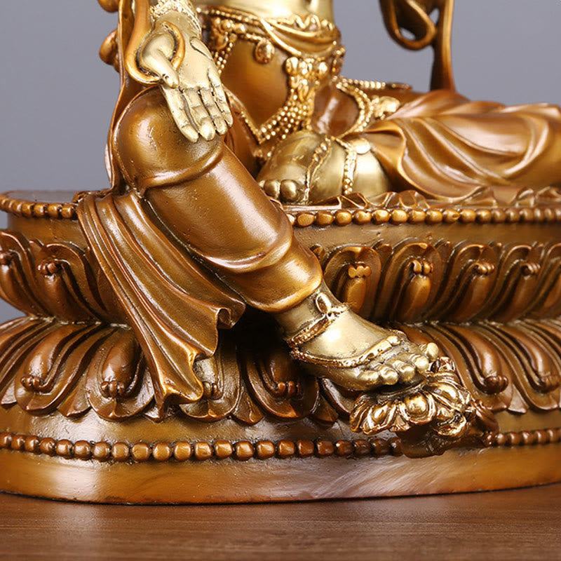 Estatuilla de Tara Verde Bodhisattva de Buddha Stones Protección Decoración de Estatua de Latón y Cobre para el Hogar