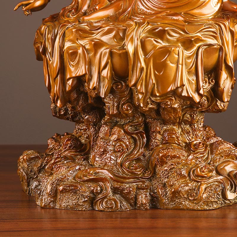 Buddha Stones Estatua de éxito de Kwan Yin Avalokitesvara de latón y cobre para decoración de altar en casa o escritorio - image 10