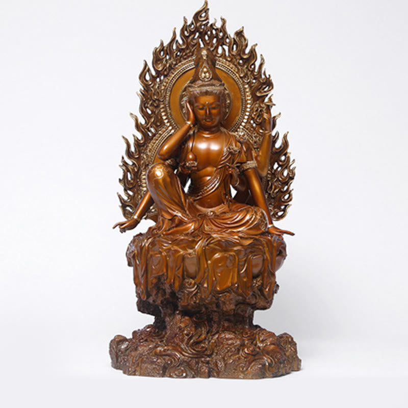 Buddha Stones Estatua de éxito de Kwan Yin Avalokitesvara de latón y cobre para decoración de altar en casa o escritorio - image 11