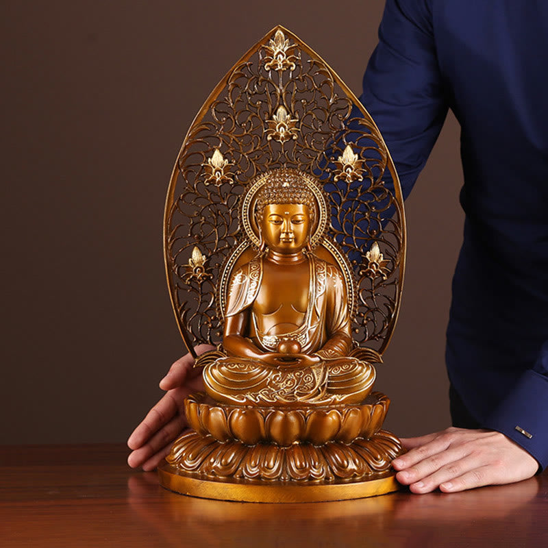 Buddha Stones Estatua de Cobre de Serenidad del Buda Sakyamuni Amitabha Medicina Figura Decorativa para Ofrenda en el Hogar - image 16
