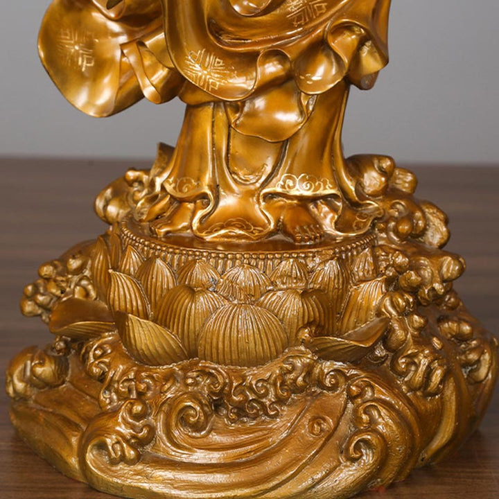 Buddha Stones Kwan Yin Avalokitesvara Sosteniendo Un Jarrón Estatua De Latón Y Cobre Armonía Decoración Para El Hogar