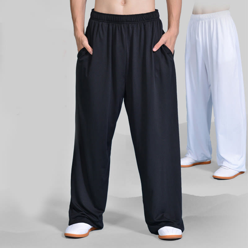 Buddha Stones Pantalones de Verano Unisex para la Práctica de Tai Chi y Qigong con Cintura Elástica y Bolsillos - image 1