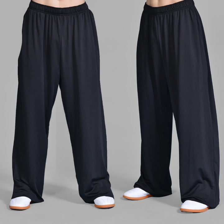 Buddha Stones Pantalones de Verano Unisex para la Práctica de Tai Chi y Qigong con Cintura Elástica y Bolsillos - image 3