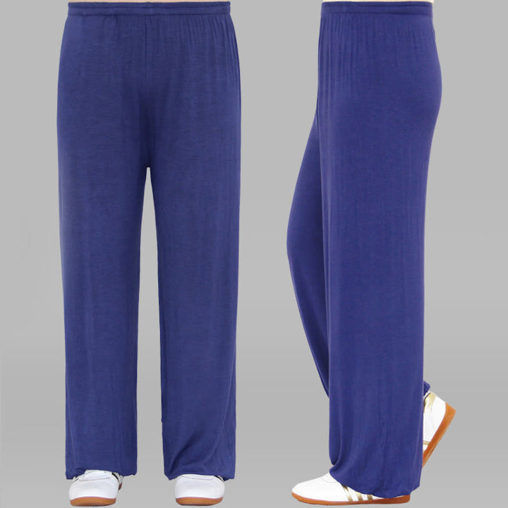 Pantalones de Verano Unisex para Práctica de Tai Chi y Qigong con Cintura Elástica Modal Buddha Stones - Azul aciano - 3XL- APTO PARA US . UK/AU - 2XL - image 26