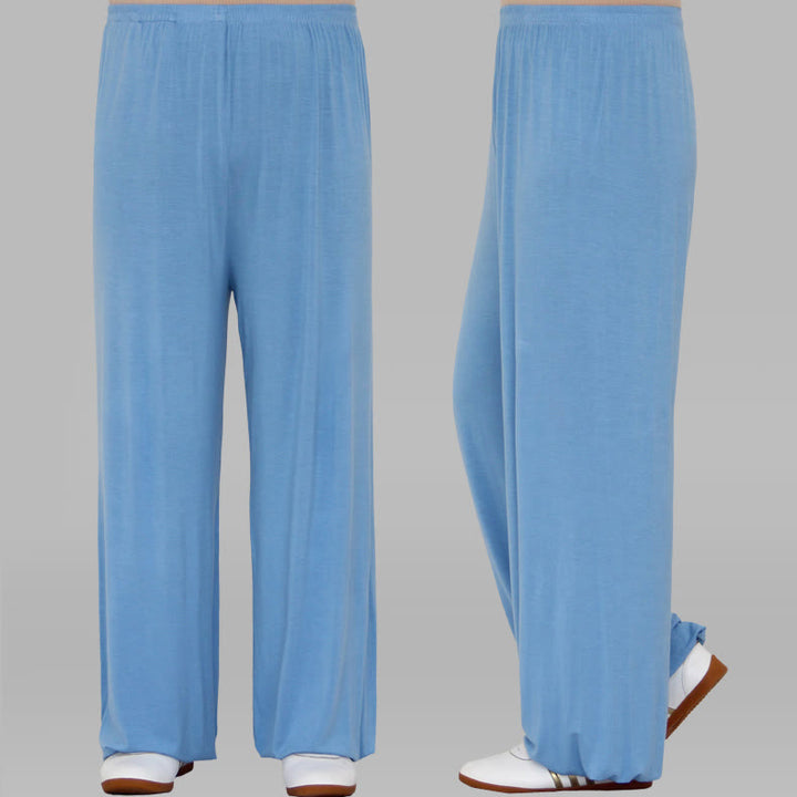 Pantalones de Verano Unisex para Práctica de Tai Chi y Qigong con Cintura Elástica Modal Buddha Stones