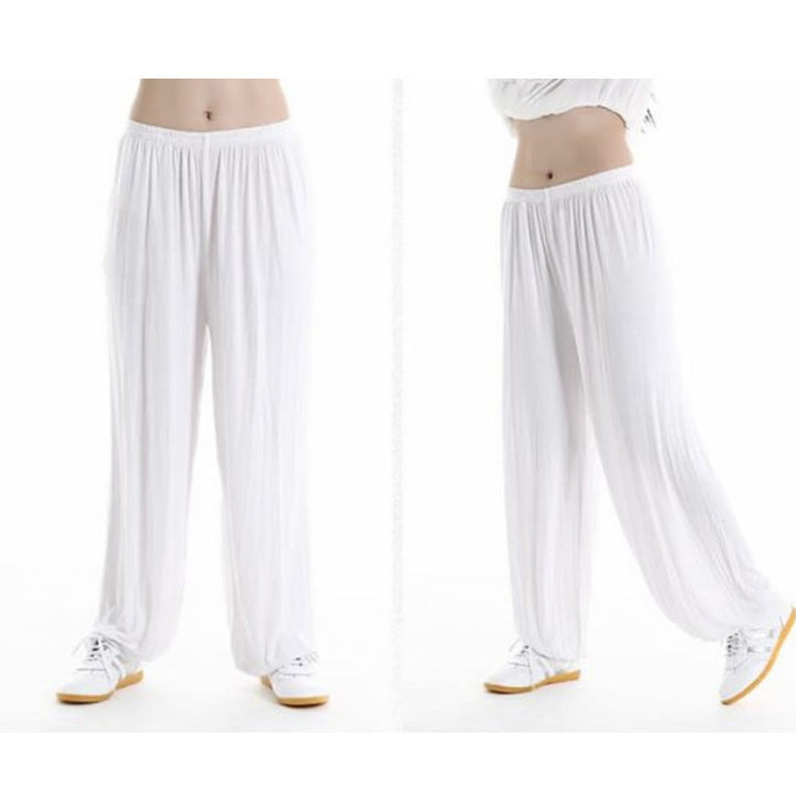 Pantalones de Verano Unisex para Práctica de Tai Chi y Qigong con Cintura Elástica Modal Buddha Stones