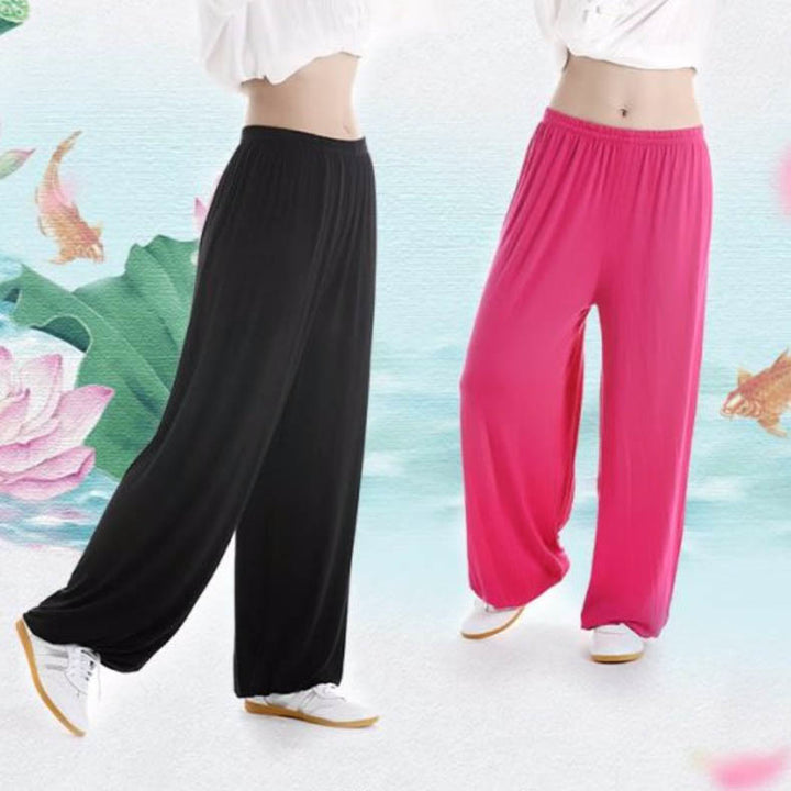 Pantalones de Verano Unisex para Práctica de Tai Chi y Qigong con Cintura Elástica Modal Buddha Stones - image 2