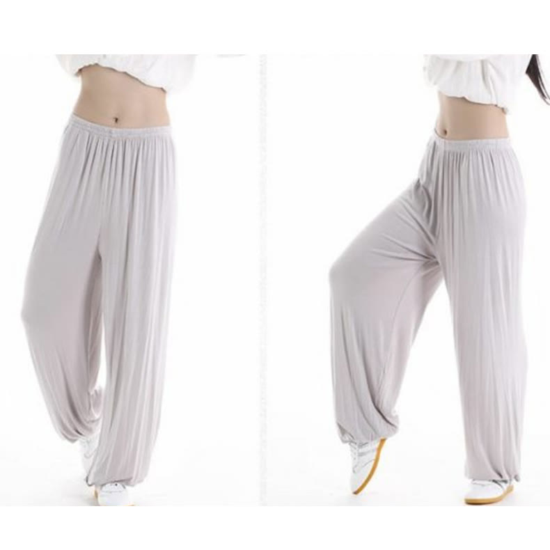 Pantalones de Verano Unisex para Práctica de Tai Chi y Qigong con Cintura Elástica Modal Buddha Stones