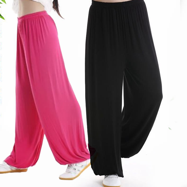 Pantalones de Verano Unisex para Práctica de Tai Chi y Qigong con Cintura Elástica Modal Buddha Stones