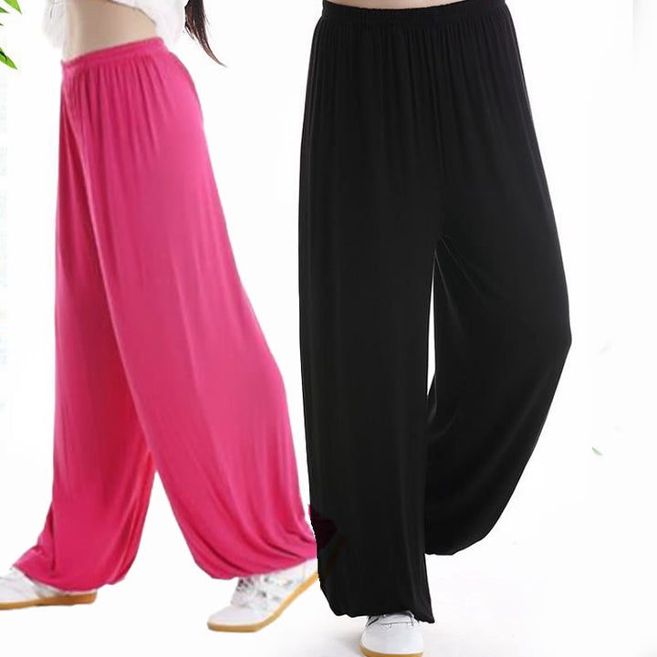 Pantalones de Verano Unisex para Práctica de Tai Chi y Qigong con Cintura Elástica Modal Buddha Stones