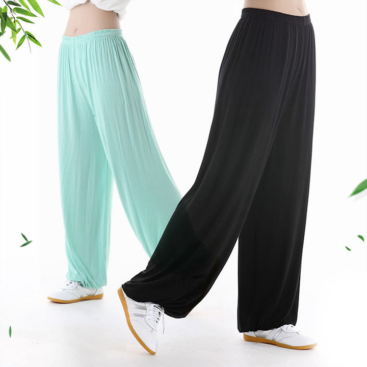 Pantalones de Verano Unisex para Práctica de Tai Chi y Qigong con Cintura Elástica Modal Buddha Stones - image 20