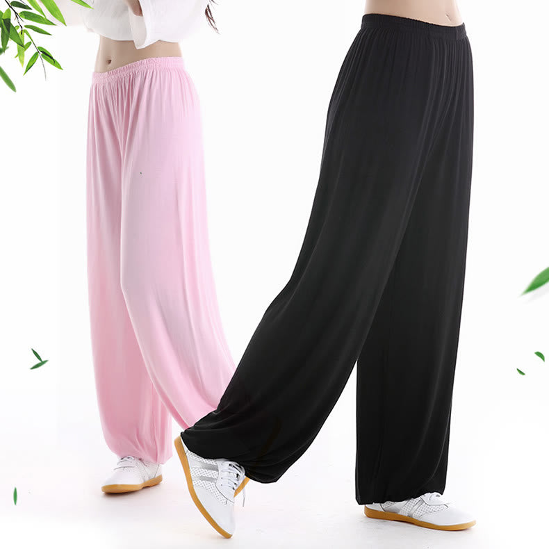 Pantalones de Verano Unisex para Práctica de Tai Chi y Qigong con Cintura Elástica Modal Buddha Stones - image 3