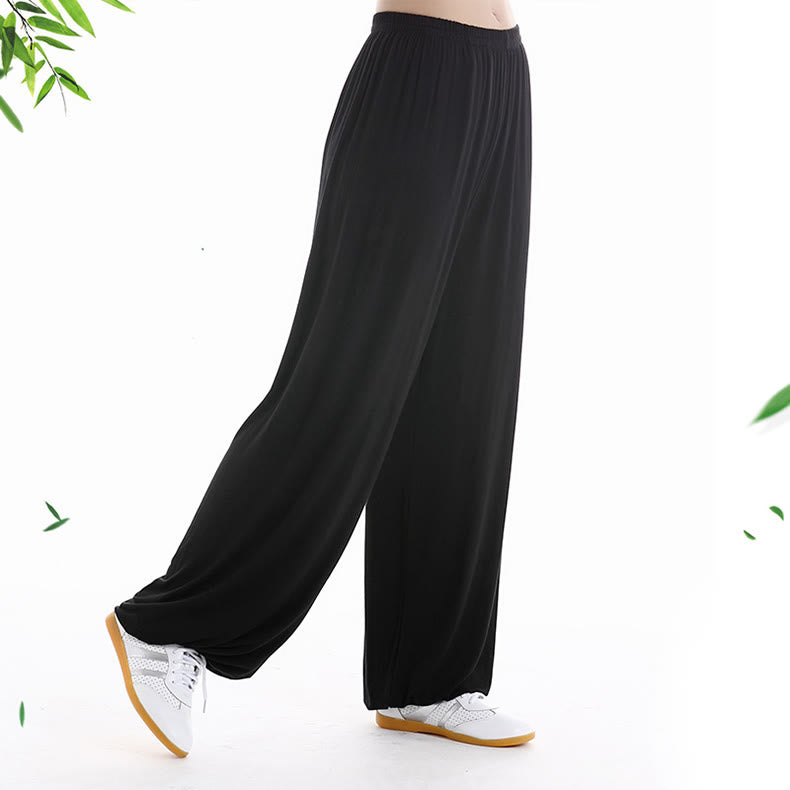 Pantalones de Verano Unisex para Práctica de Tai Chi y Qigong con Cintura Elástica Modal Buddha Stones - image 4