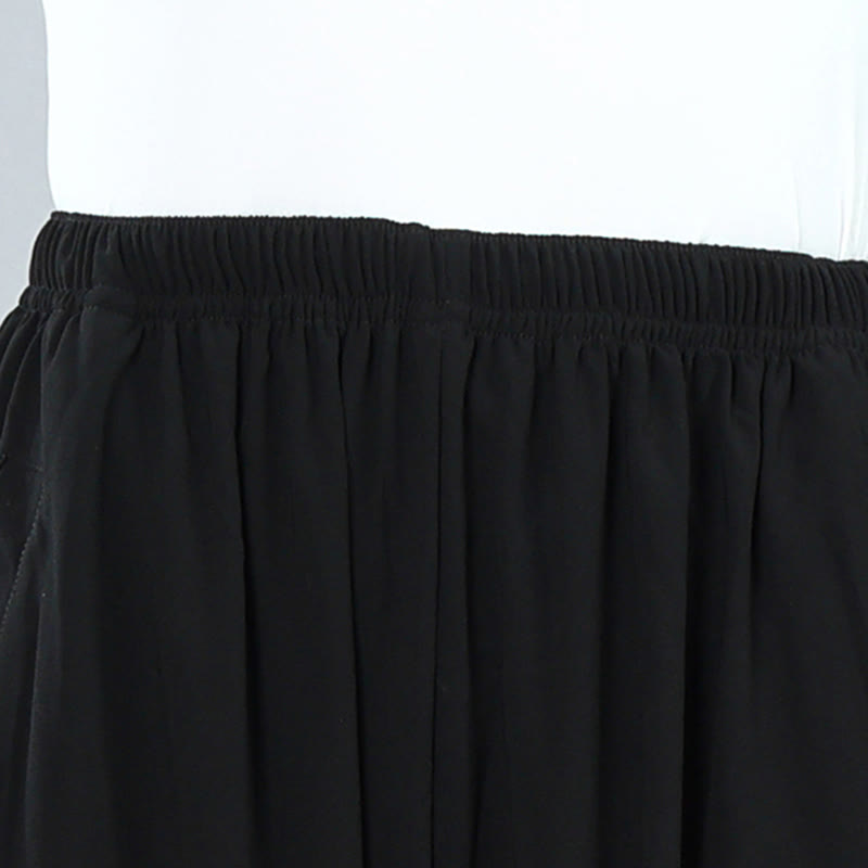 Pantalones de verano unisex con cintura elástica para Tai Chi, Kung Fu, Qigong de práctica de algodón transpirable con bolsillos Buddha Stones - image 8