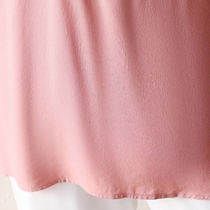 Diseño de botones rosados en forma de V de Buddha Stones, camiseta de media manga - image 8