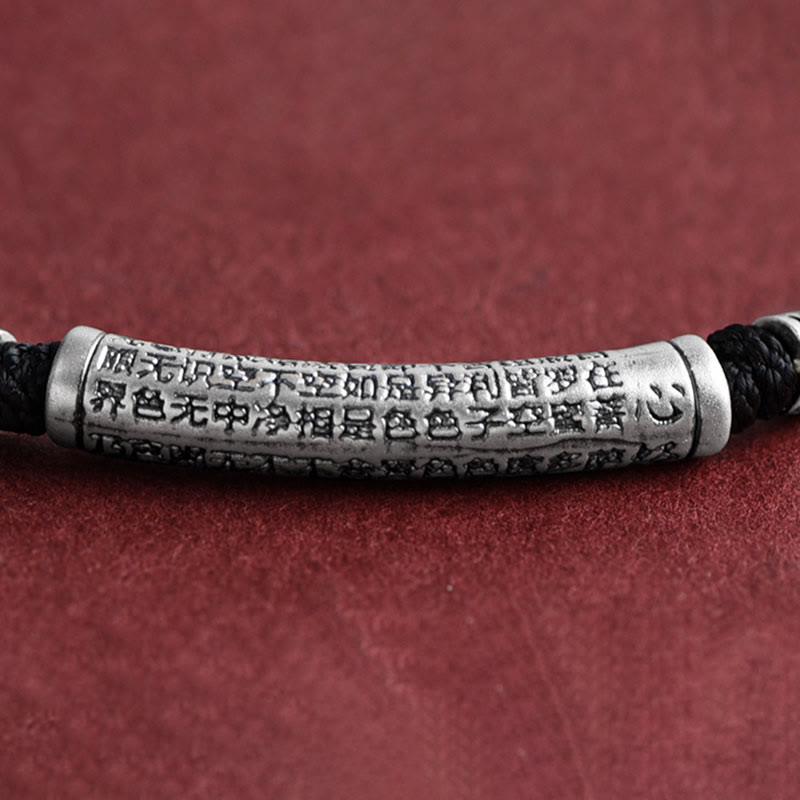 Buddha Stones Collar de Colgante de Cadena de Sutra del Corazón de Seis Verdaderas Palabras en Plata de Ley 999 - image 3