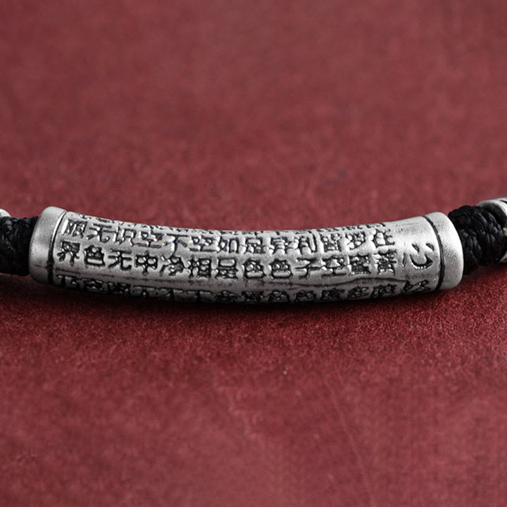 Buddha Stones Collar de Colgante de Cadena de Sutra del Corazón de Seis Verdaderas Palabras en Plata de Ley 999 - image 3