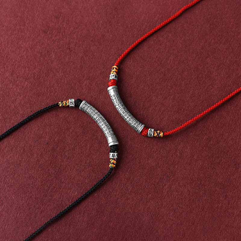 Buddha Stones Collar de Colgante de Cadena de Sutra del Corazón de Seis Verdaderas Palabras en Plata de Ley 999 - image 14