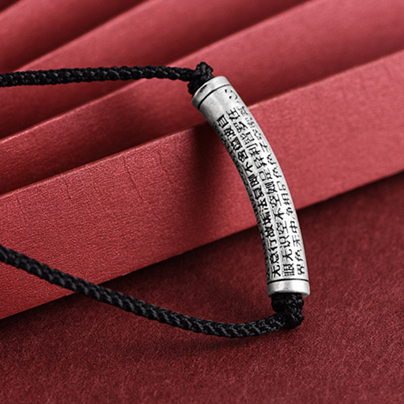 Buddha Stones Collar de Colgante de Cadena de Sutra del Corazón de Seis Verdaderas Palabras en Plata de Ley 999 - image 19