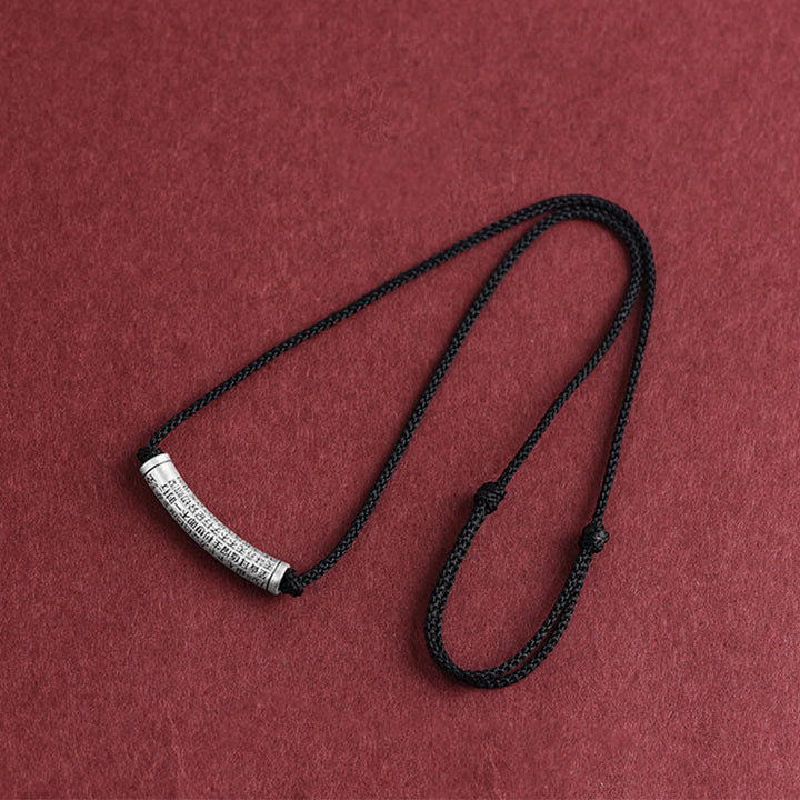 Buddha Stones Collar de Colgante de Cadena de Sutra del Corazón de Seis Verdaderas Palabras en Plata de Ley 999 - image 19