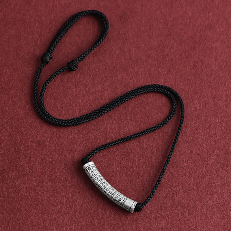 Buddha Stones Collar de Colgante de Cadena de Sutra del Corazón de Seis Verdaderas Palabras en Plata de Ley 999 - image 20