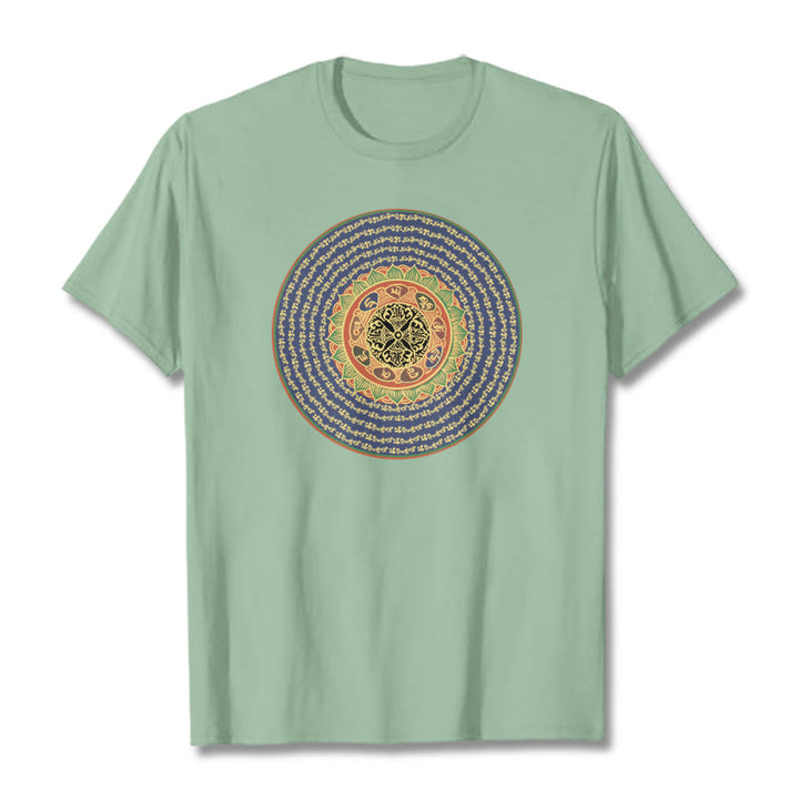Camiseta sánscrita con Buddha Stones 108 Om Mani Padme Hum Mantra - Verde pálido - 2XL - image 16