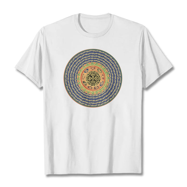 Camiseta sánscrita con Buddha Stones 108 Om Mani Padme Hum Mantra - Blanco - 2XL - image 2