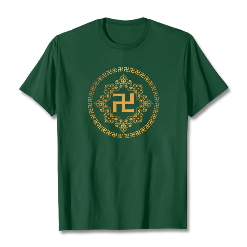 Camiseta con esvástica y Buddha Stones - Verde bosque - 2XL - image 5