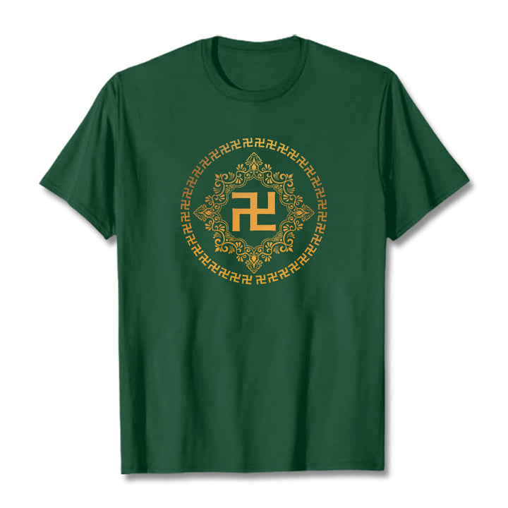 Camiseta con esvástica y Buddha Stones - Verde bosque - 2XL - image 5