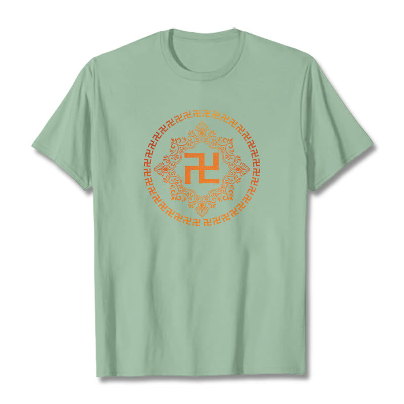 Camiseta con esvástica y Buddha Stones - Verde pálido - 2XL - image 13