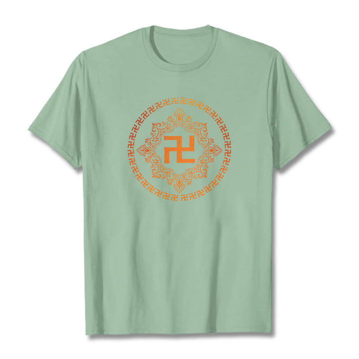 Camiseta con esvástica y Buddha Stones - Verde pálido - 2XL - image 14