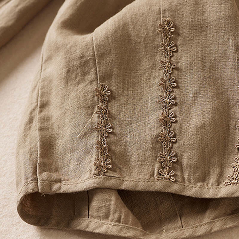 Pantalones harén con bordado de flores pequeñas de verano y bolsillos de Buddha Stones - image 10