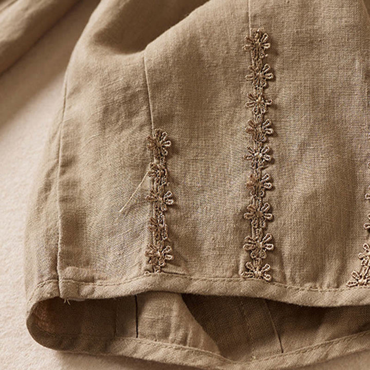 Pantalones harén con bordado de flores pequeñas de verano y bolsillos de Buddha Stones - image 10