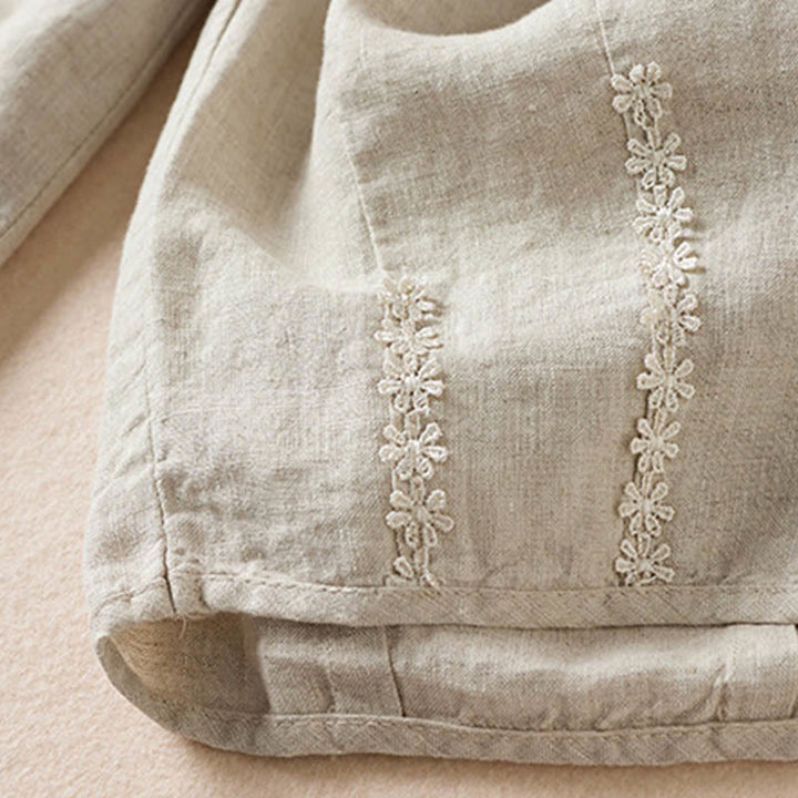 Pantalones harén con bordado de flores pequeñas de verano y bolsillos de Buddha Stones - image 32
