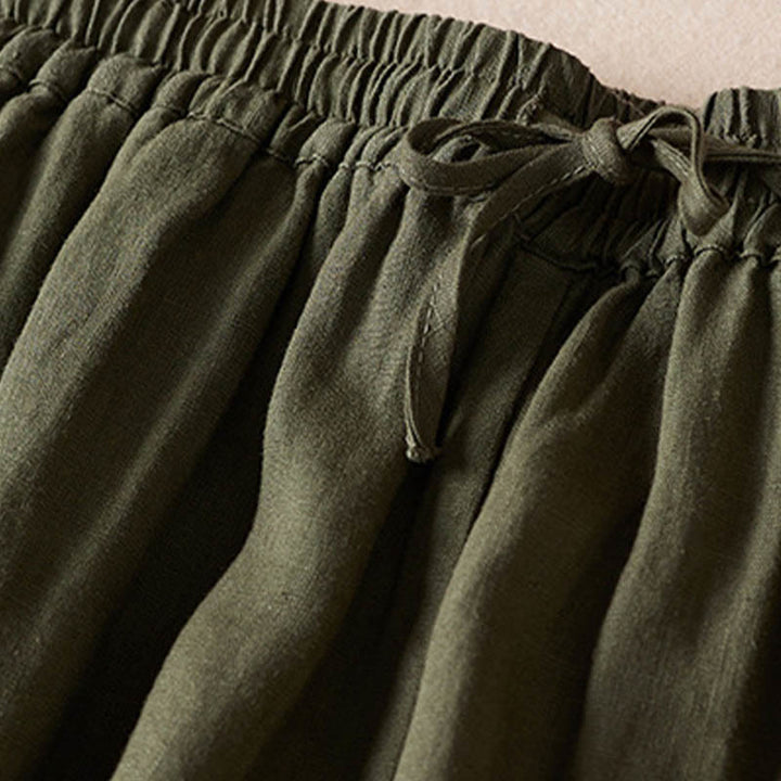 Pantalones harén con bordado de flores pequeñas de verano y bolsillos de Buddha Stones - image 35
