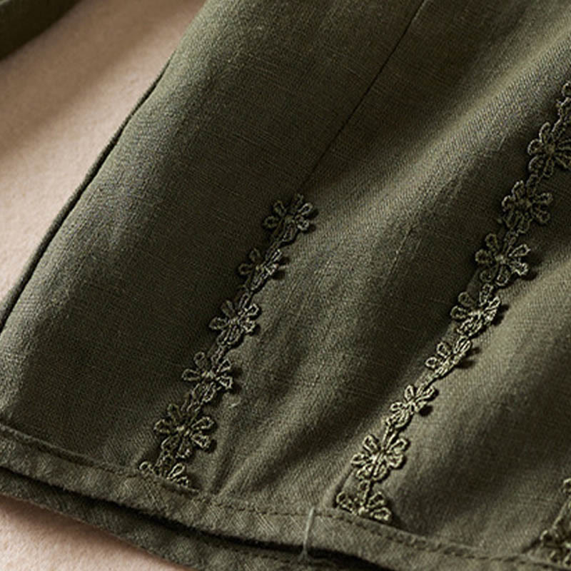 Pantalones harén con bordado de flores pequeñas de verano y bolsillos de Buddha Stones - image 37