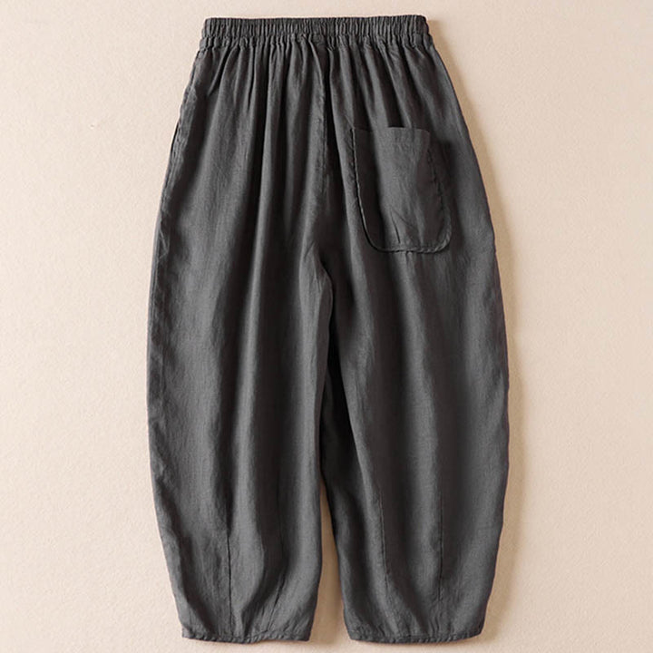 Pantalones harén con bordado de flores pequeñas de verano y bolsillos de Buddha Stones - image 40