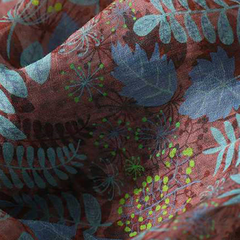 Pantalones de verano con hojas azules y plantas de Buddha Stones para mujer con bolsillos - image 7